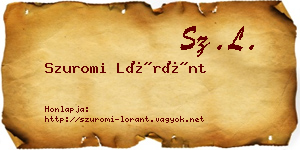 Szuromi Lóránt névjegykártya