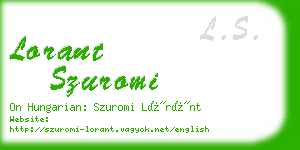 lorant szuromi business card